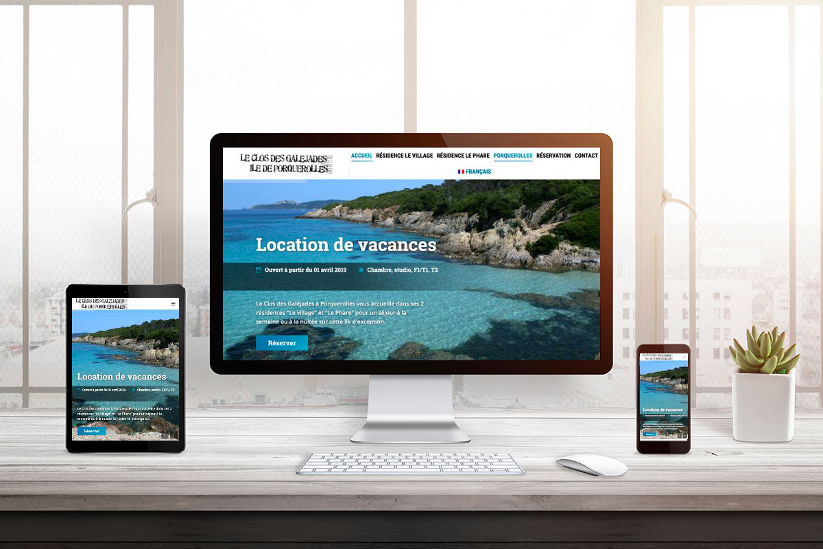 ingenieweb creation site internet le clos des galéjades porquerolles location appartement var