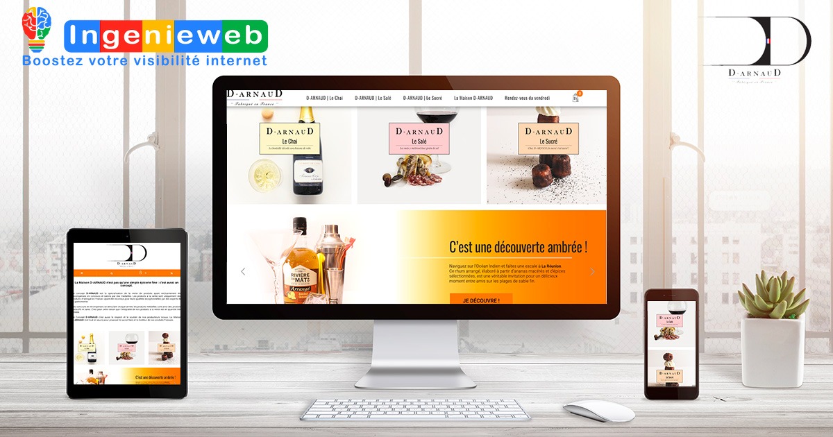 Ingenieweb, création site internet D-Arnaud epicerie fine produits primés made in France