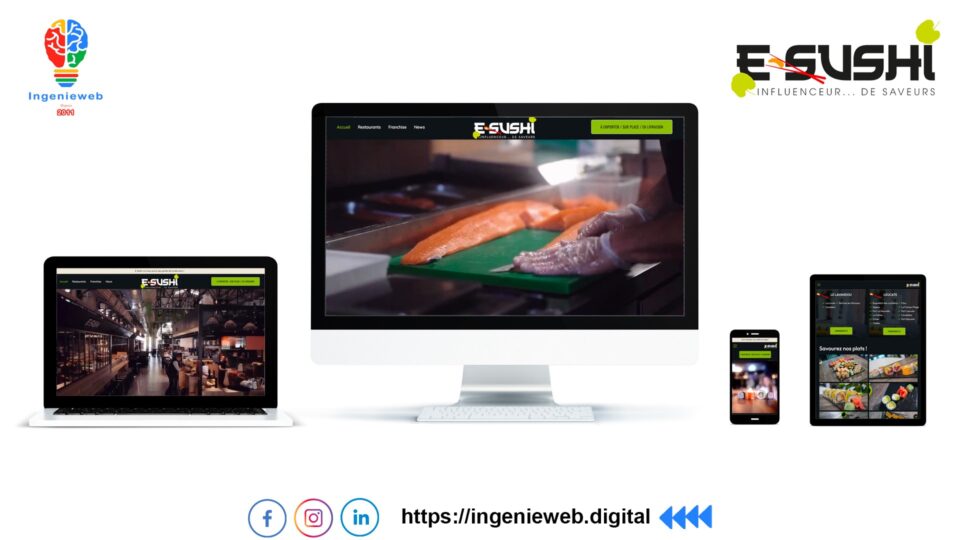 Site internet et communication digitale E-sushi by Ingenieweb