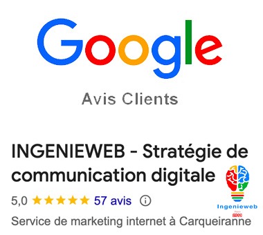 57 avis google et étoiles pour Ingenieweb