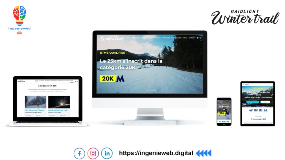 Site internet Raidlight Winter Trail by Ingenieweb -Offre Web4Run