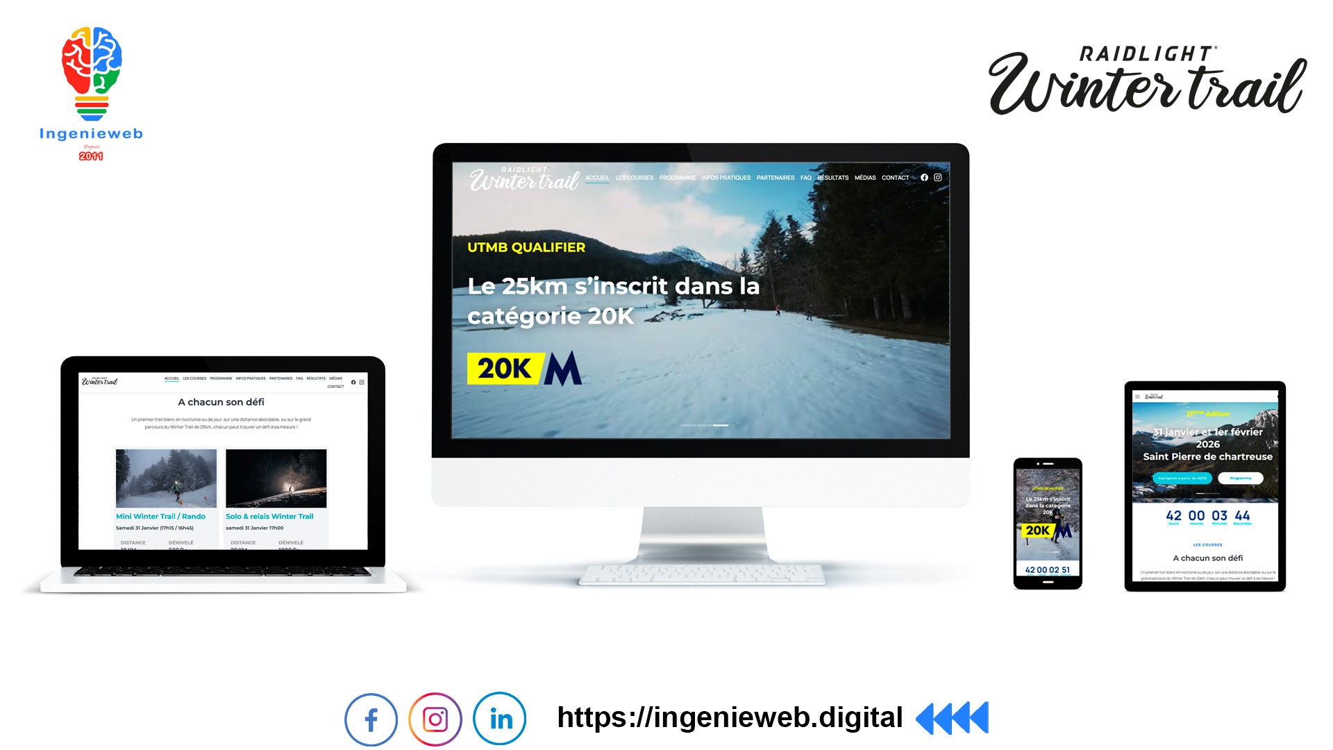 Site internet Raidlight Winter Trail by Ingenieweb -Offre Web4Run