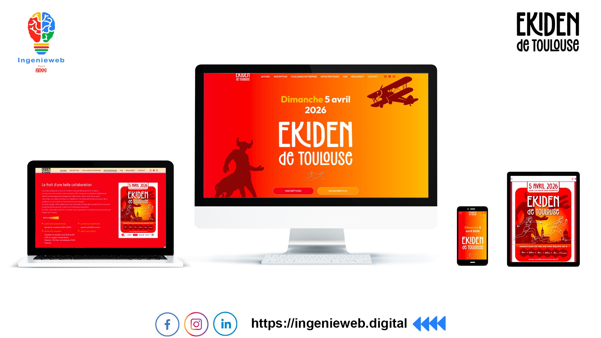 Site internet Ekiden de Toulouse by Ingenieweb - Création site internet et rééfrencement